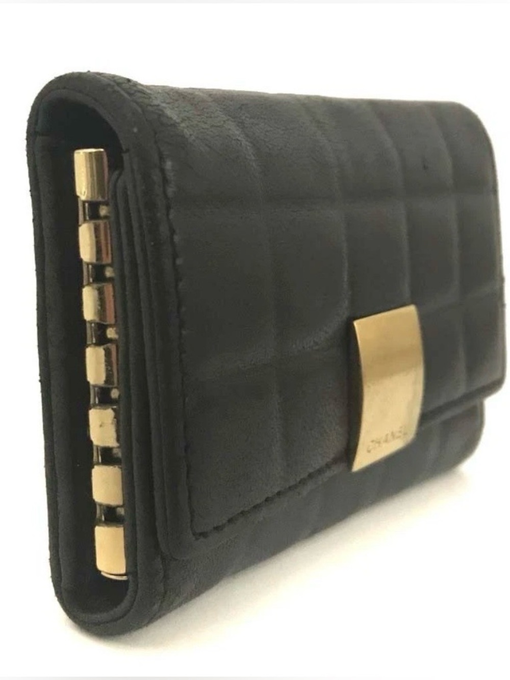 CHANEL Chocolate Bar Lambskin 6‑Ring Key Case Black | Auth - Picture 4 of 9